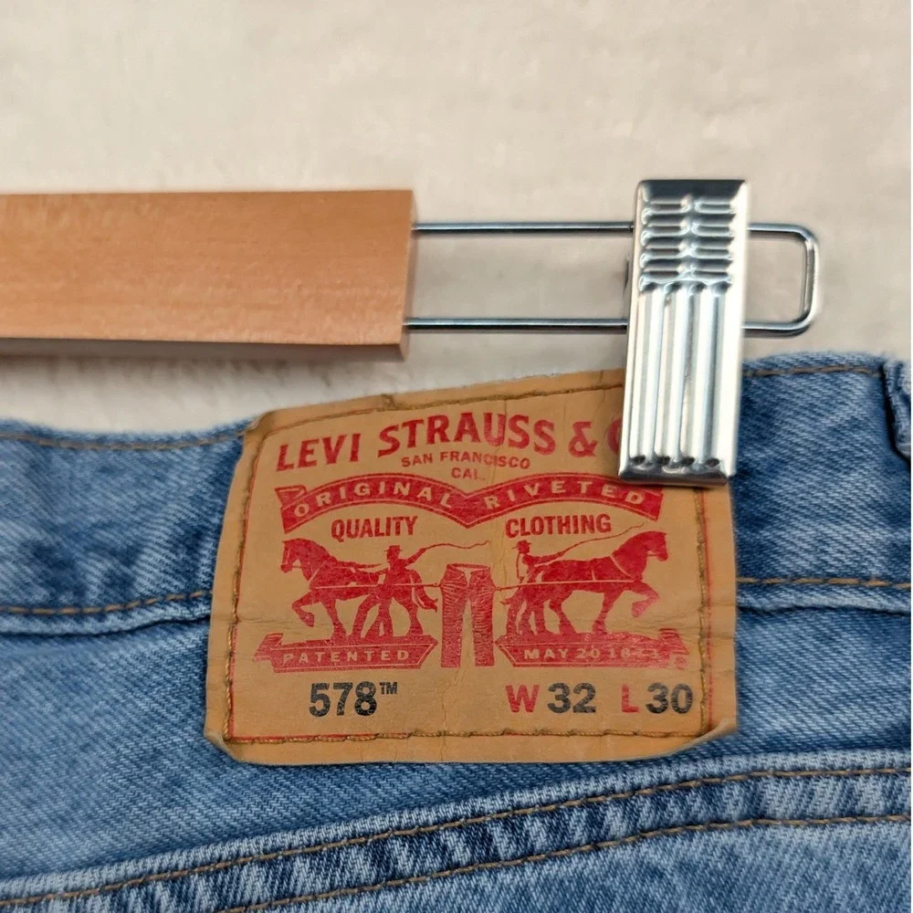 Levi's 578 Jeans Mens 34x29 Blue Baggy Loose Fit Skate Streetwear Grunge Red Tab